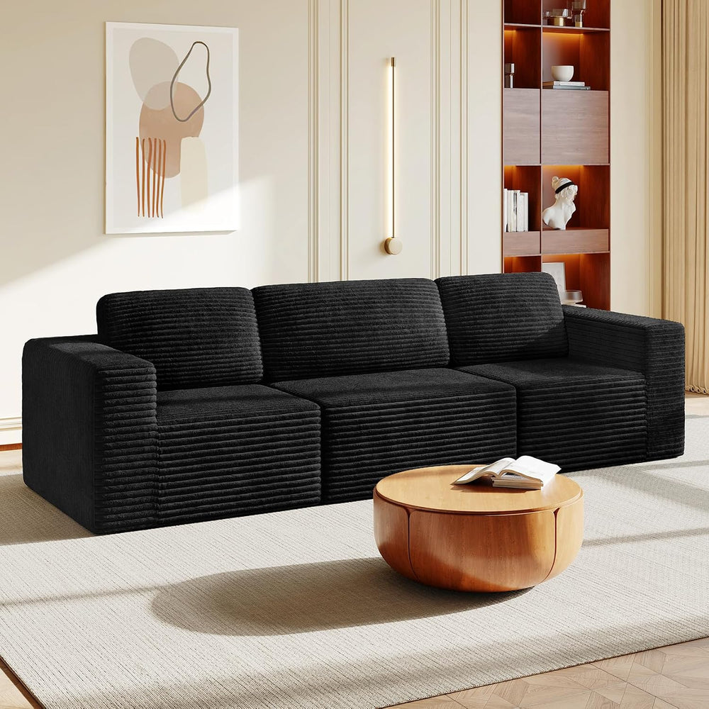 Vesgantti 119" Modular Sectional Sofa, Corduroy Cloud Couch with Deep Se...
