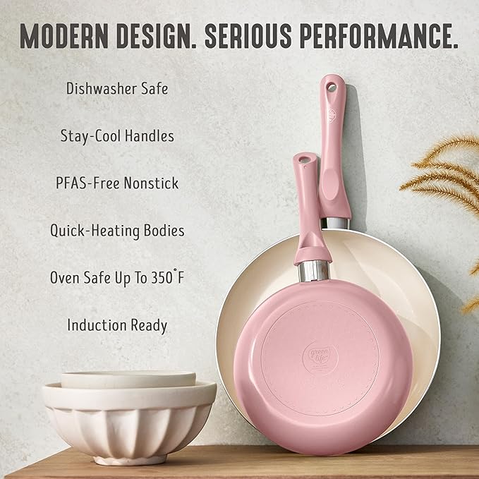 GreenLife 2-Piece Nonstick Frying Pan Set, 8” & 10” Skillets, Non-Toxic Ceramic - Image 7