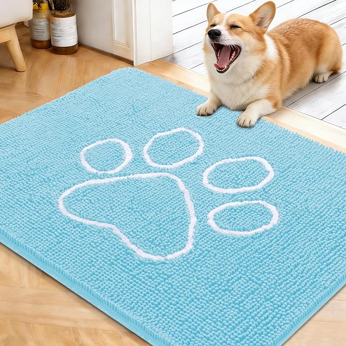 OLANLY Dog Door Mat for Muddy Paws 40x32, Paw Print Design, Absorbs Moisture by OLANLY