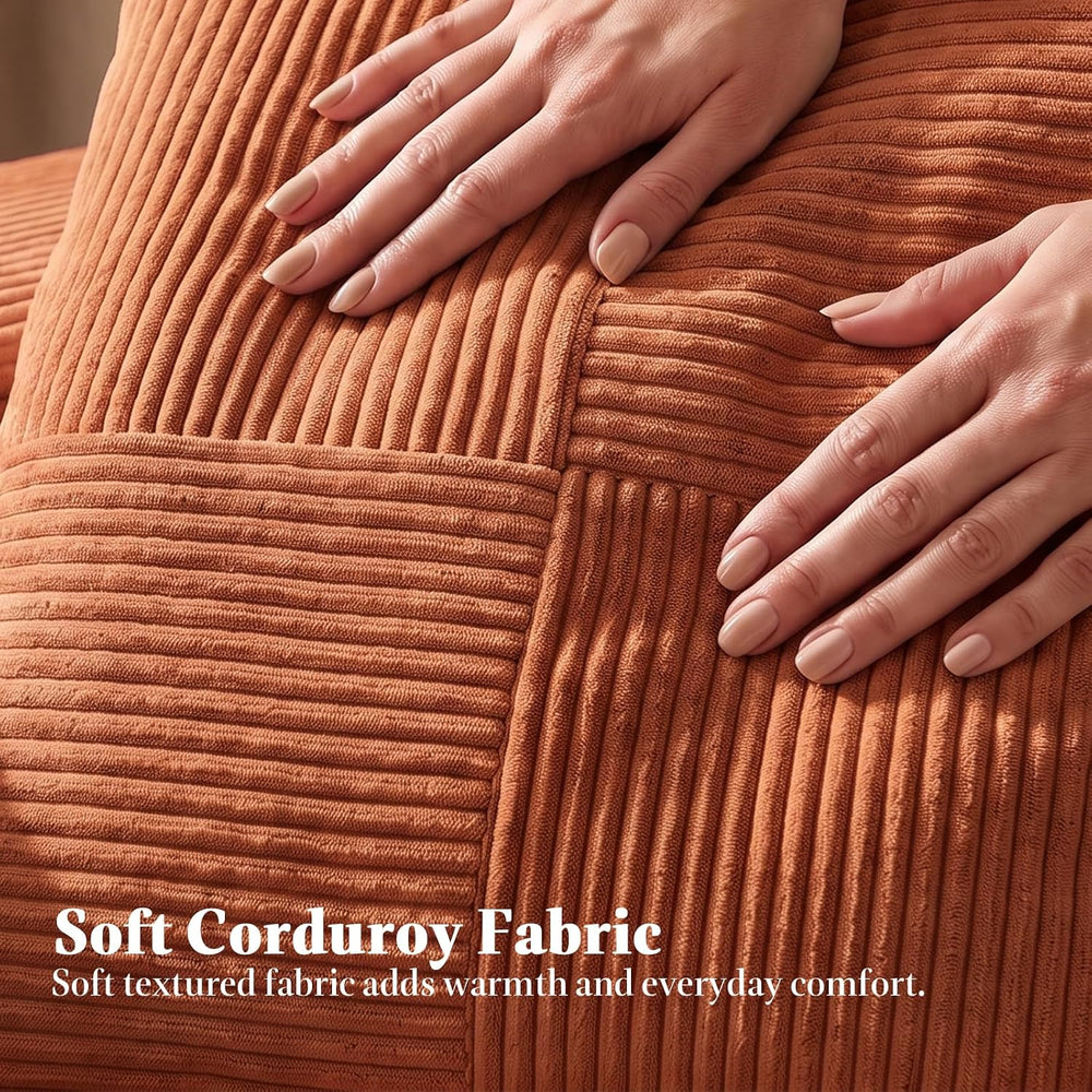 79.5" Convertible Floor Sofa Bed, 5-In-1 Corduroy Futon Couch, No Assembly