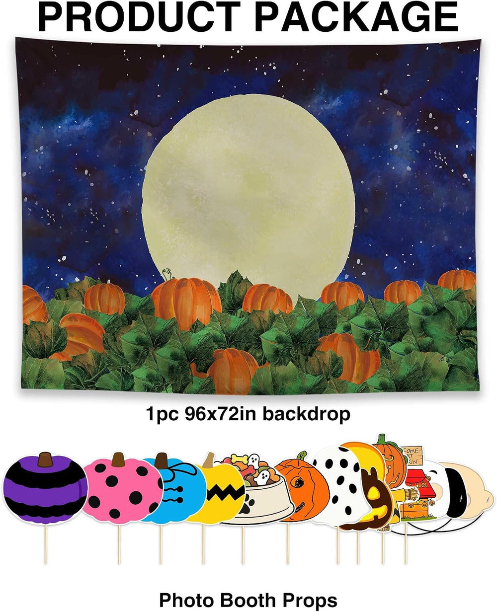 Allenjoy 96" x 72" Halloween Great Pumpkin Field Photography Backdr...