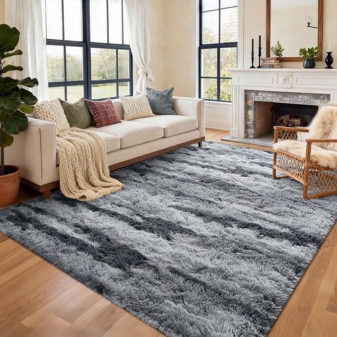 5x7 Ft Large Shag Rugs for Bedroom Living Room for Men Boys, Tie Dyed Ultra - Image 3