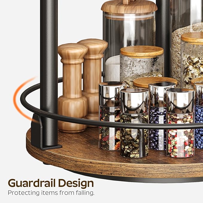 YATINEY Spice Rack, 2-Tier Turntable Organizer, Rotating Spice Rack Organizer - Image 4