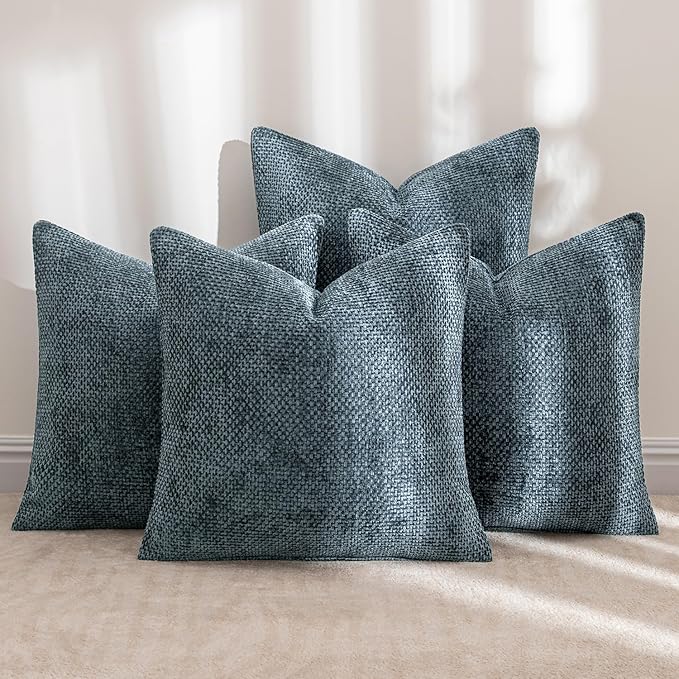 MIULEE Pack of 4 Couch Throw Pillow Covers 20x20 Inch Navy Blue Soft Decorative - Image 2