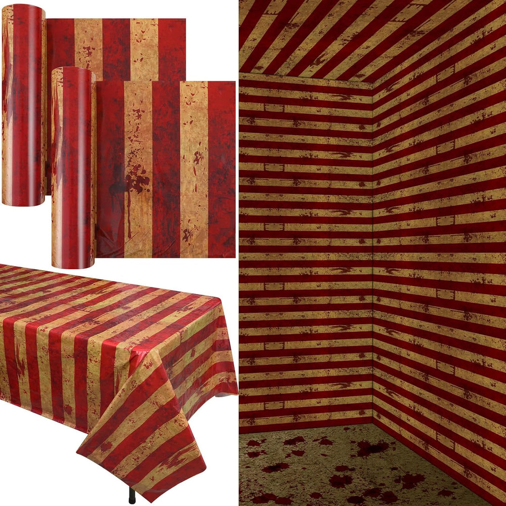 HunnmingRe 200 ft Creepy Carnival Tablecloth Roll, Halloween Tablecloth