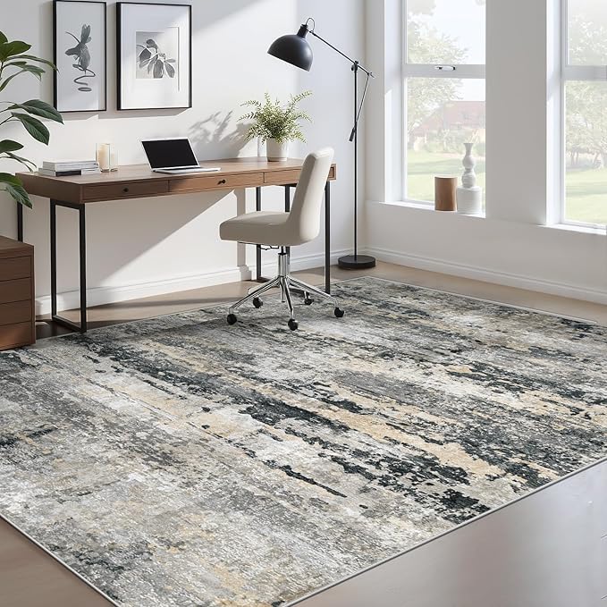 Area Rugs 5x7 for Living Room: Washable Rug Modern Abstract Neutral Soft - Image 7
