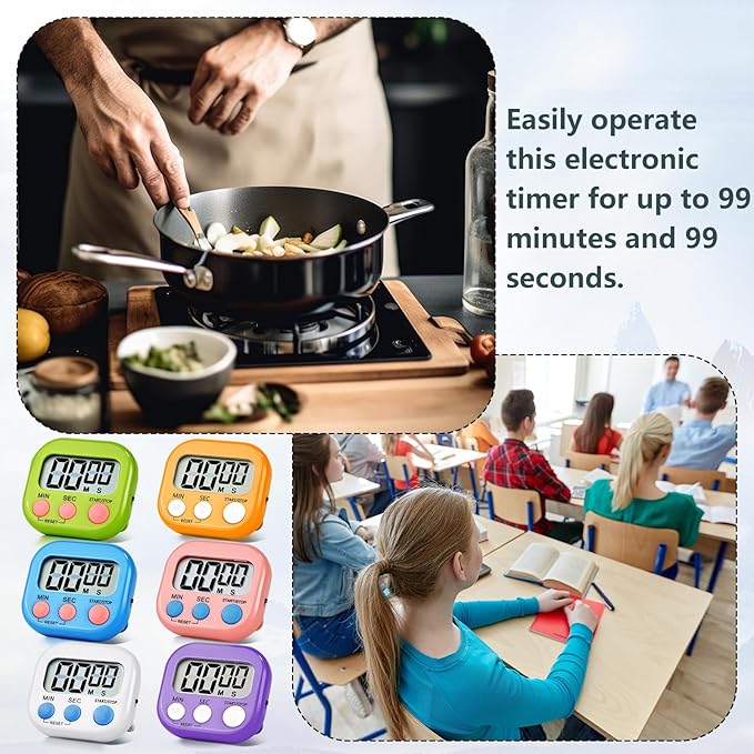 12 Pack Digital Kitchen Timer Magnetic Digital Timer - Image 6
