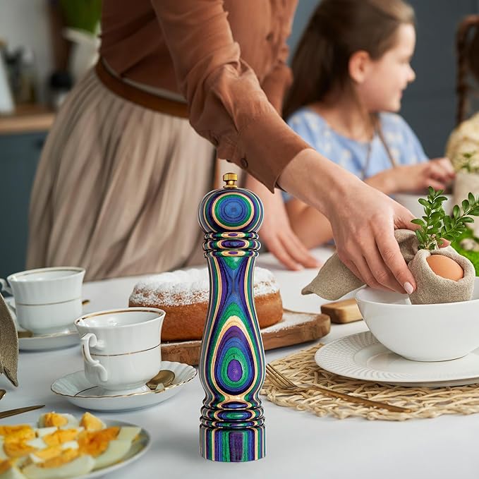Baltique Mumbai Pepper Grinder – 8 Inch Colorful Wooden Pepper Mill - Image 4