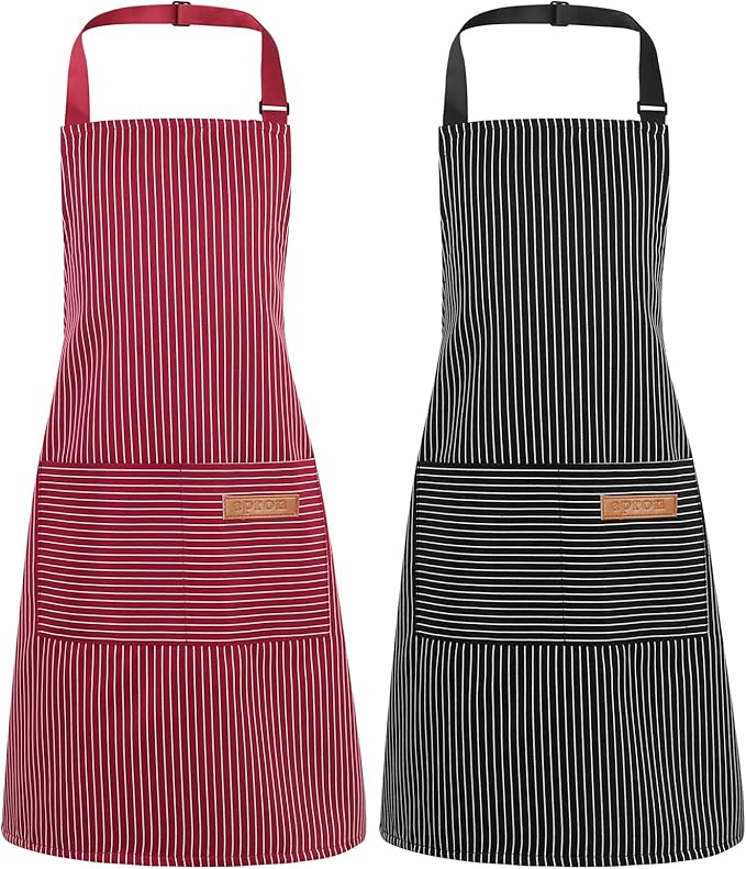 2 Pack Stripes Kids Apron, Kids Cooking Aprons by XLSXEXCL