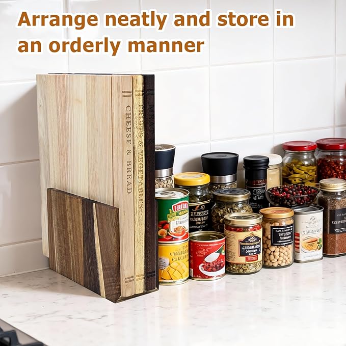 Acacia Wood Cutting Board Book Set, 3-Piece Decorative Chopping Boards - Image 4