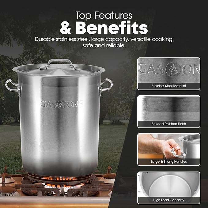 GasOne Stainless Steel Stockpot – 20qt Stock Pot - Image 4