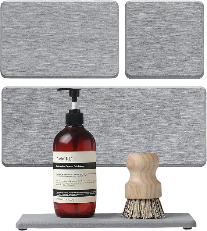 Razborci 3PCS Bathroom Sink Vanity Trays, Quick Stone Drying Mat Dish Soap by Razborci
