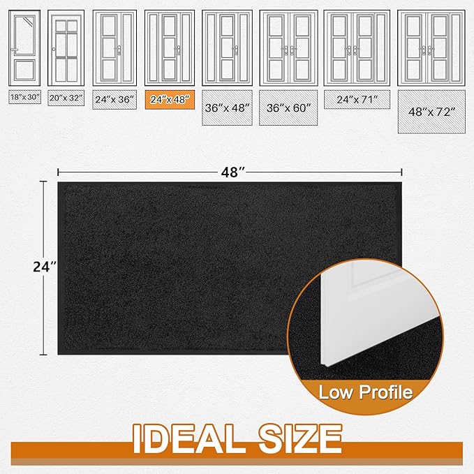 Mibao Dirt Trapper Door Mat for Indoor Outdoor, Waterproof All-Season, - Image 3