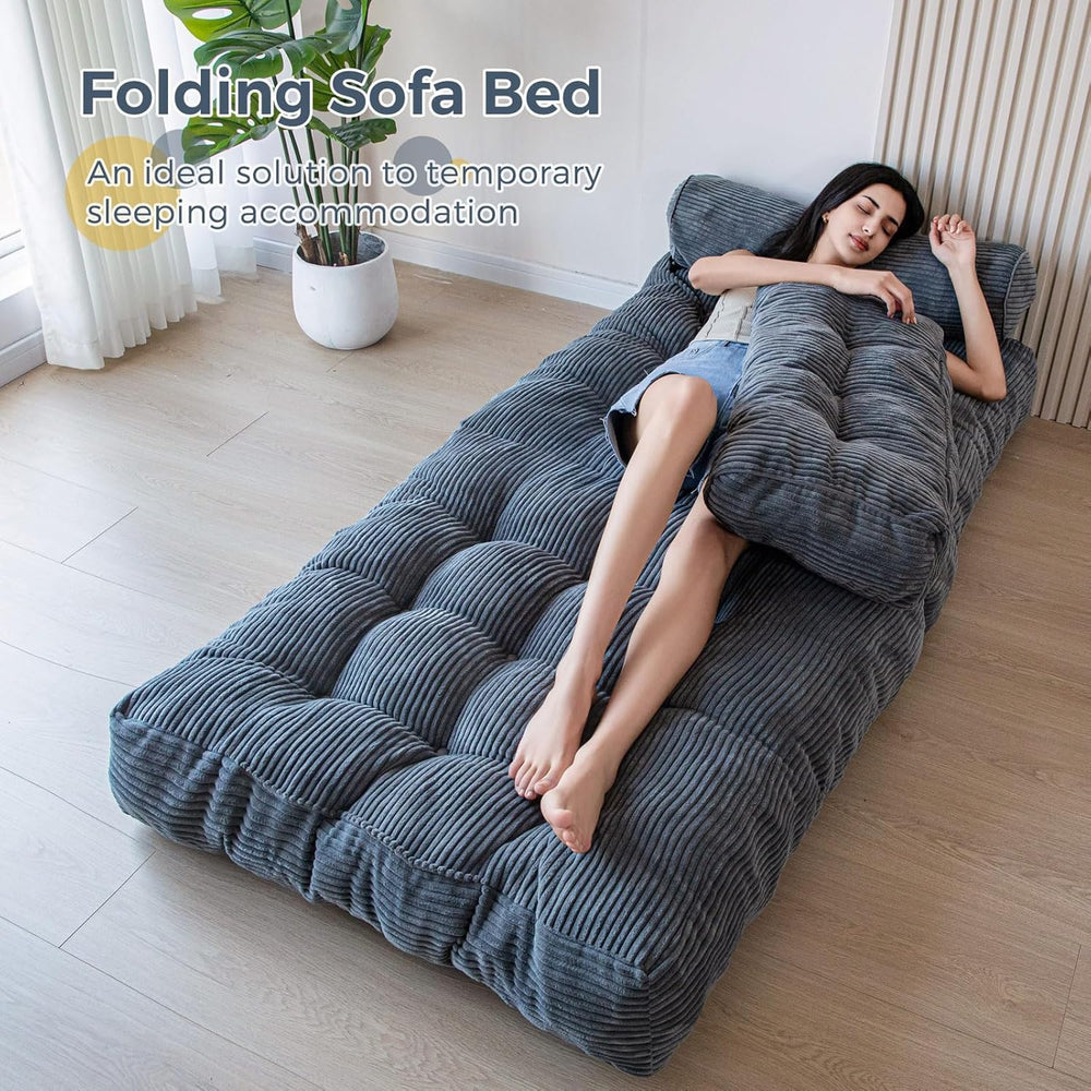 MAXYOYO Folding Sofa Bed, Convertible Chair with Pillow Foldable Couch with B...