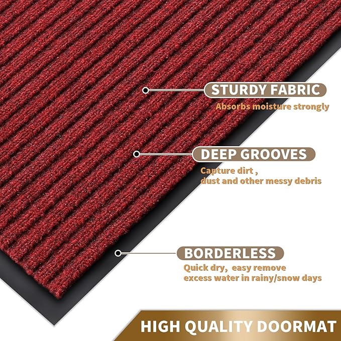 Yimobra Front Door Mat Outdoor Indoor Entrance, 100% Waterproof All-Season All - Image 3