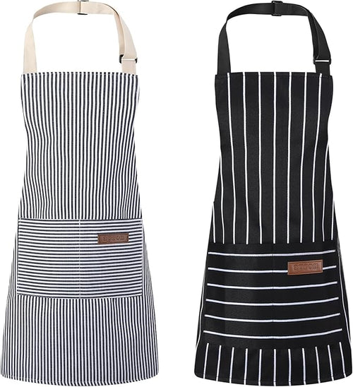 2 Pack Stripes Kids Apron, Kids Cooking Aprons by XLSXEXCL