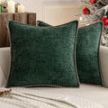 MIULEE Pack of 2 Christmas Pillow Covers 16x16 Inch Dark Green Farmhouse by MIULEE