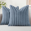 decorUhome Cozy Faux Fur Throw Pillow Covers 18x18 Set of 2 Decorative Soft by decorUhome