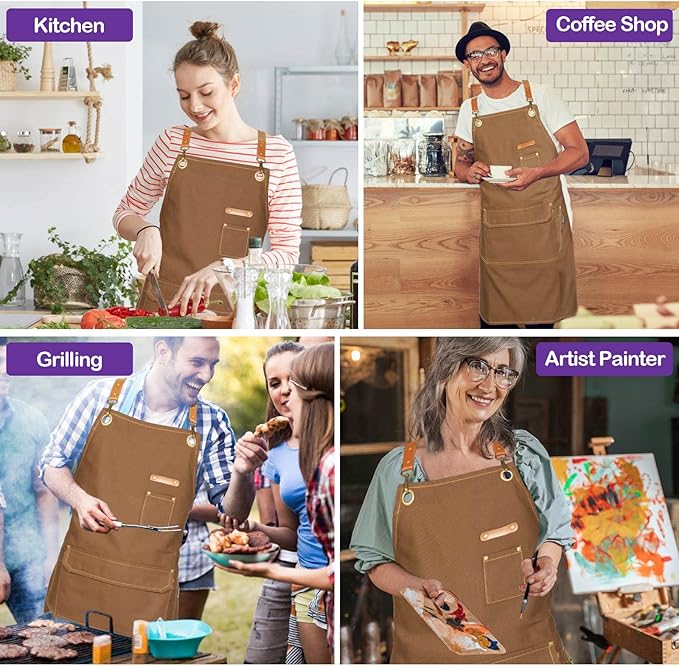 Genixart 6 Bulk Pack Chef Apron - Image 6