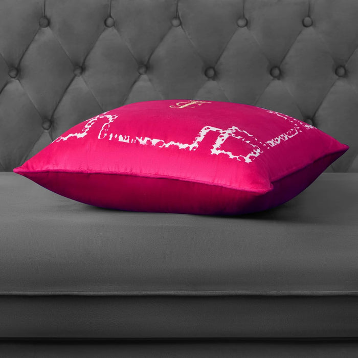 Juicy Couture Decorative Accent Throw-Pillows, 20"x20", Lattice Hot Pink