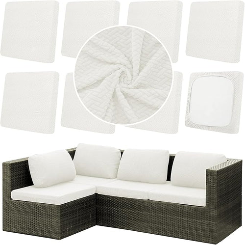 8Pcs Outdoor Cushion Covers, Patio Cushion Covers, Stretch Elastic Slipcovers by dreahoteztil