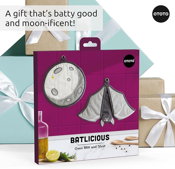 New - OTOTO Batlicious Oven Mitts and Pot Holders Sets - Heat Resistant Trivets - Image 7