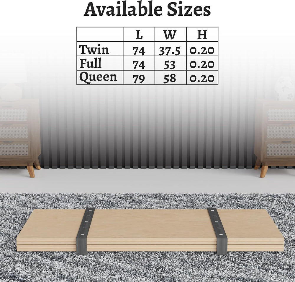 Greaton, Folding Bunkie Board – Low-Profile 74″ x 53″ Mattress Support Platfo...
