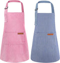 2 Pack Stripes Kids Apron, Kids Cooking Aprons by XLSXEXCL