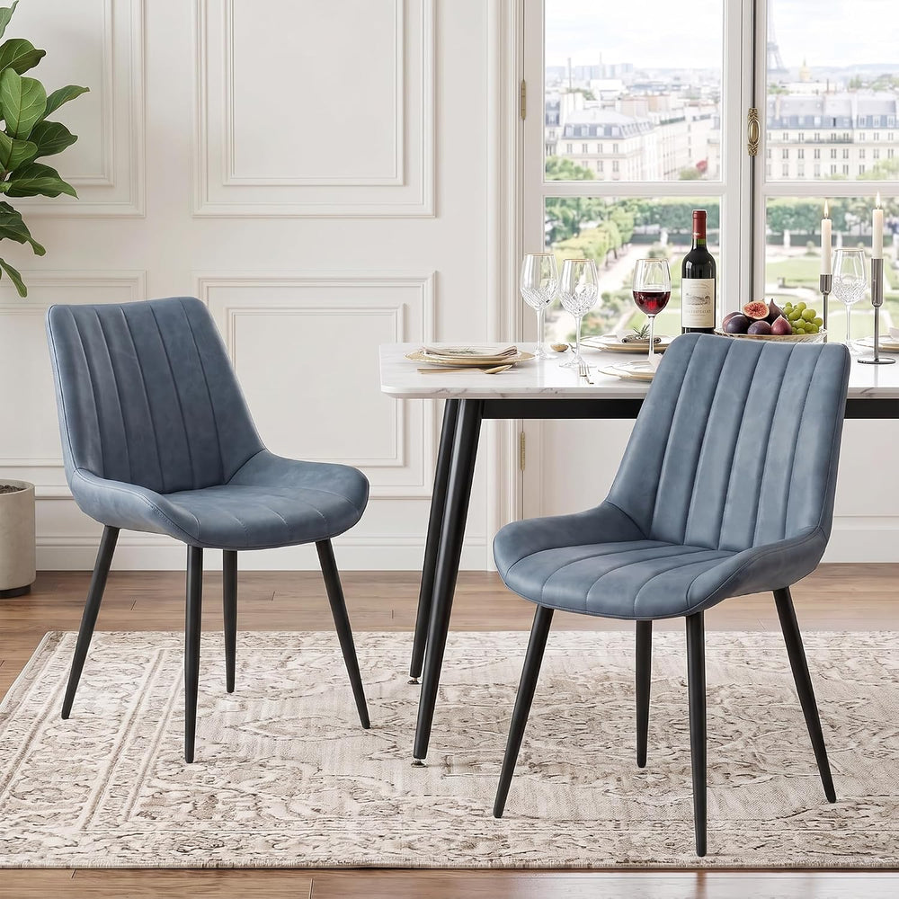 CLIPOP Dining Chairs Set of 2, Faux Leather Dining Chairs with Upholstered Se...