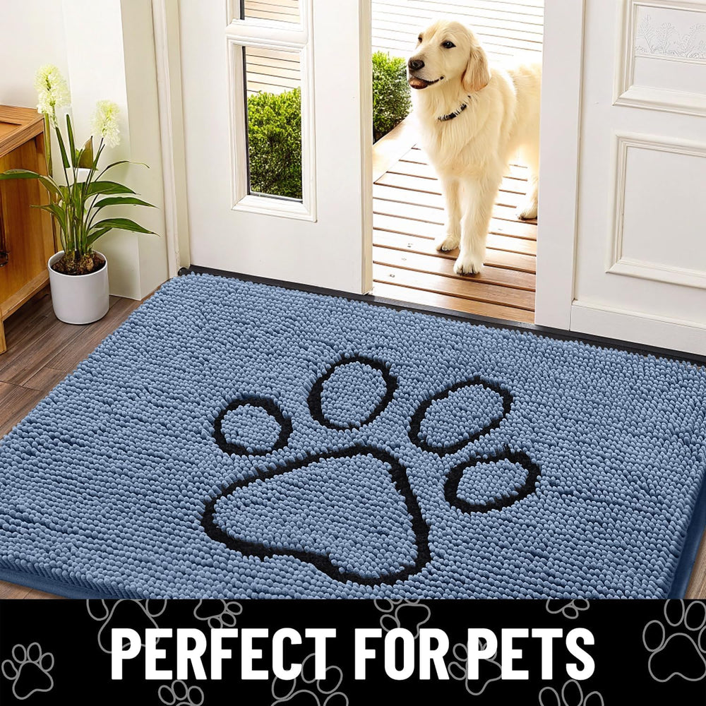 Smiry Dog Door Mat for Muddy Paws, Absorbent Non Slip Dirt Trapper, 48x30