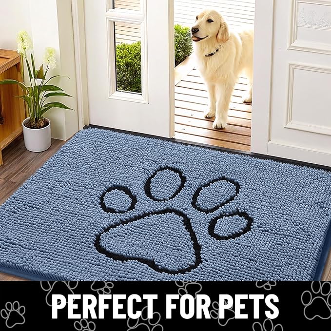 Smiry Dog Door Mat for Muddy Paws, Absorbent Dirt Trapper Non Slip Quick Dry - Image 6