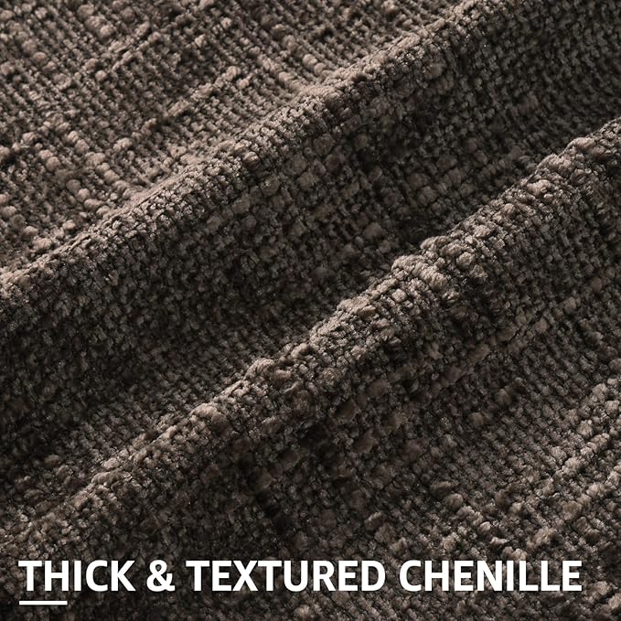decorUhome Dark Brown Chenille Throw Pillow Covers 18x18 Set of 2 Textured Soft - Image 2