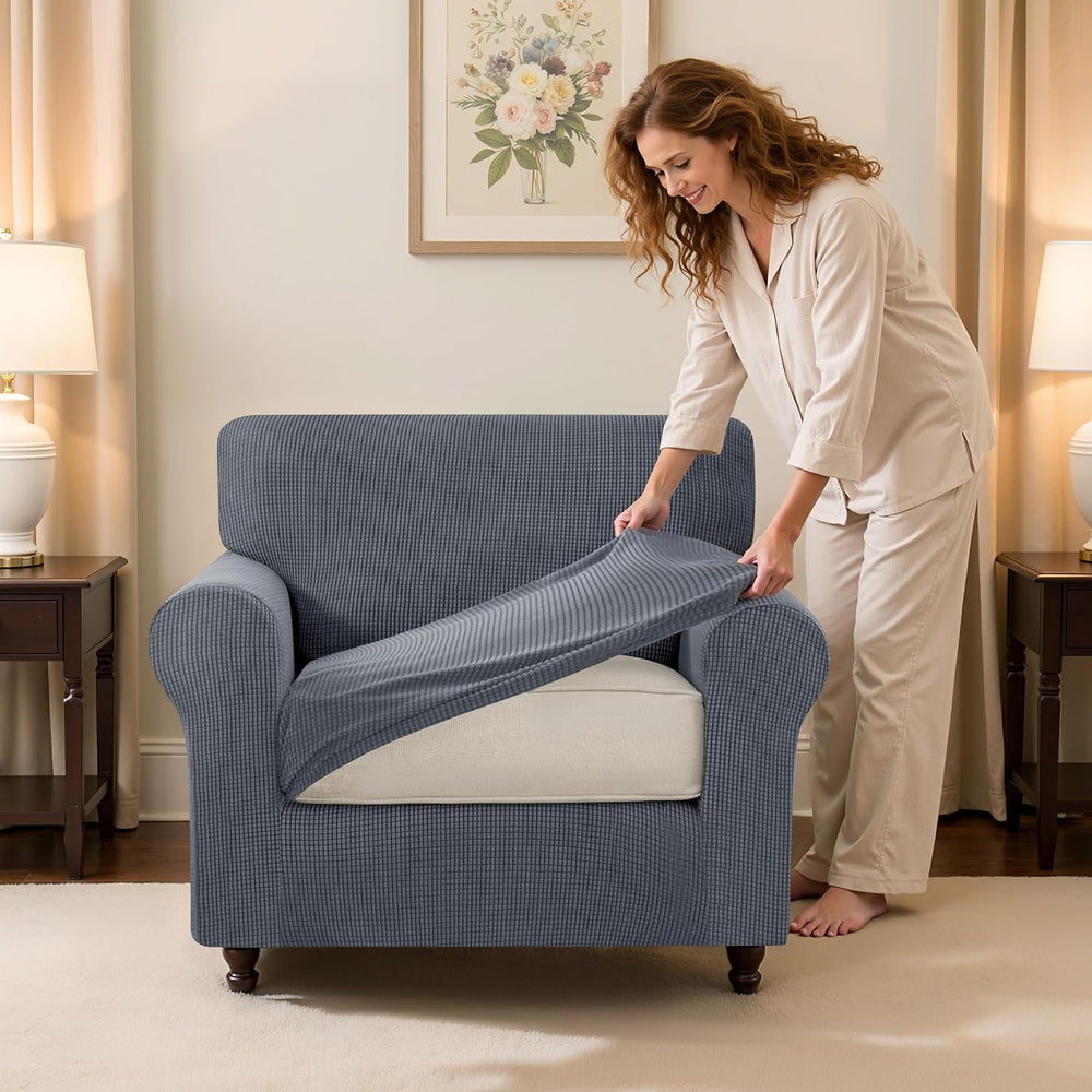 SUBRTEX 3 Pieces Stretch Sofa Slipcover Sets Couch Cover Sets Backrest Cushio...