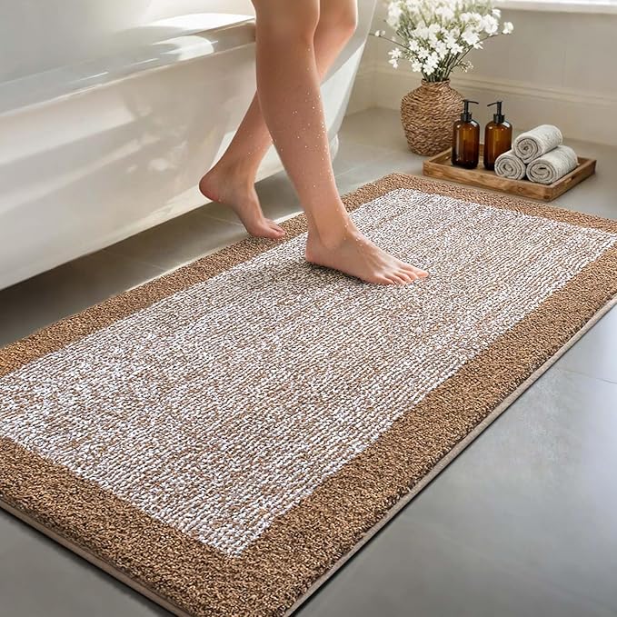 70x24 Long Bathroom Rugs Washable Non Slip, Coffee Bath Mat by Unknown