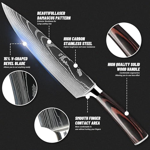 7-Piece Kitchen Knife Set with Magnetic Block - Image 2