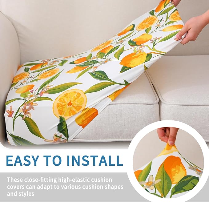 hyha Printed Couch Cushion Covers, Floral Sofa Covers Washable - Image 4