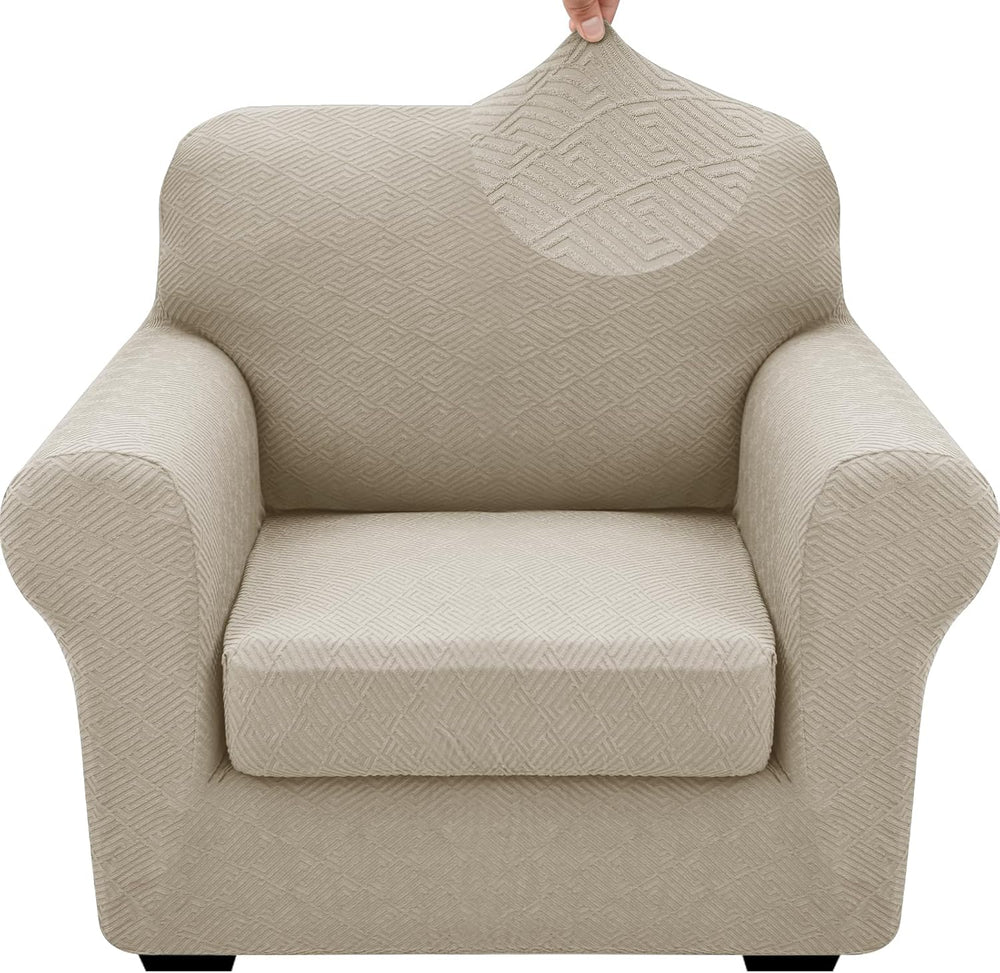 XINEAGE 2-Piece Stretch Armchair Sofa Cover, Washable Couch Covers for Dog