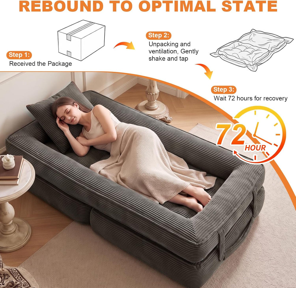Convertible Sofa Bed, Boneless Sleeper Chair Bed for Living Room