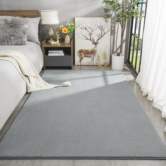 Amearea Large Modern Area Rugs for Bedroom Living Room, 6x9 Feet Grey Thickened - Image 2