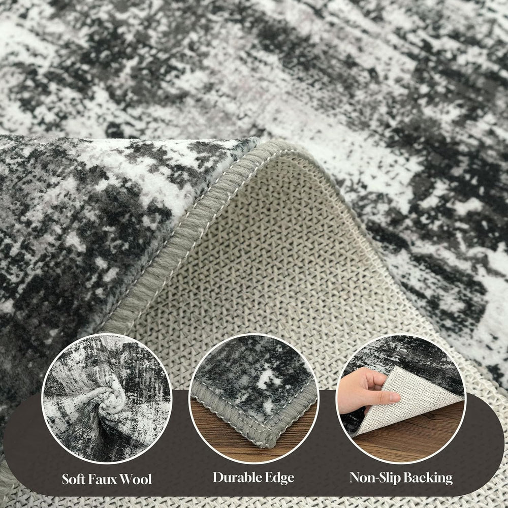 Lansny Abstract Washable 2x6 Hallway Runner Rug Non Slip Kitchen Runner | Cha...