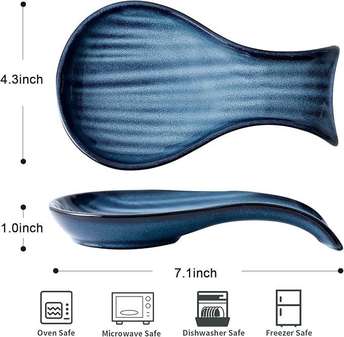 Hasense Porcelain Spoon Holder for Stove Top, 7 Inch Spoon Rests for Ladle - Image 4