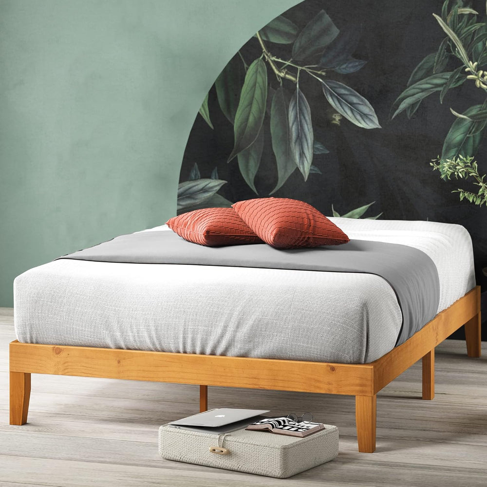 Zinus Alexia Wood Platform Bed Frame, Solid Wood Foundation, No Box Spring Ne...
