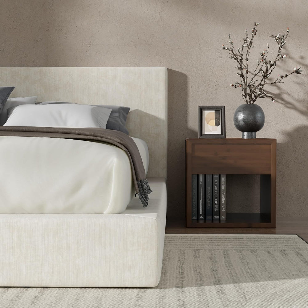 RECCI AirFrame Full Size Upholstered Bed Frame with Plush Padded Headboard