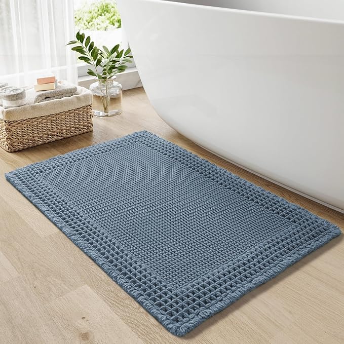 RESARE Waffle Bathroom Runner Rugs, Super Absorbent Bath Mat Non Slip Washable by Resare