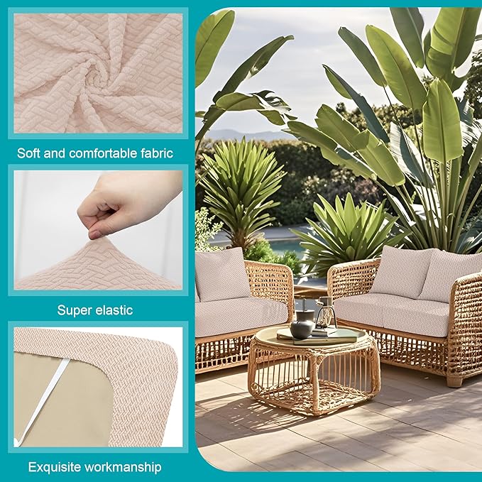 12Pcs Stretch Patio Cushion Covers, Outdoor Couch Covers Replacement, Outdoor - Image 3