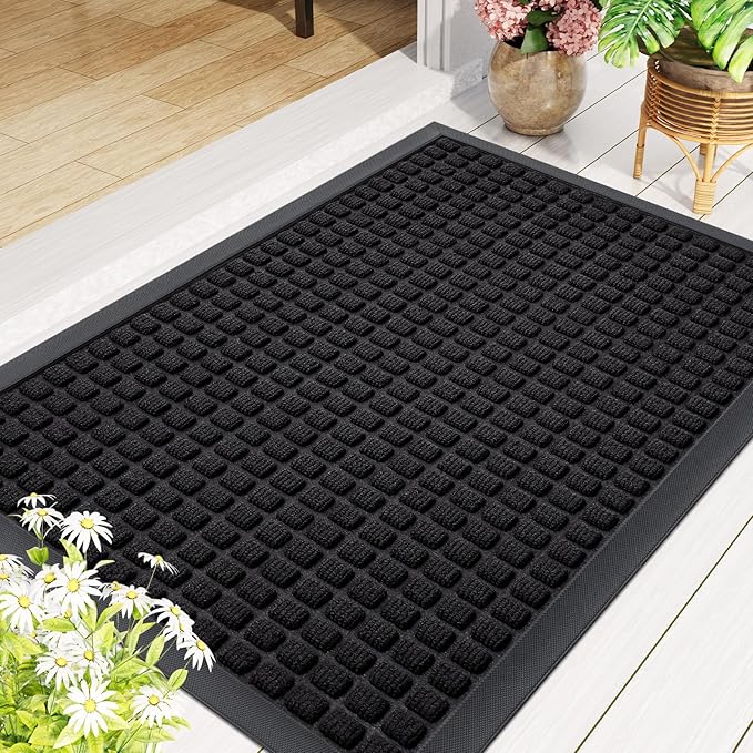 Smiry Front Door Mat Outside Entrance, Heavy Duty Natural Rubber Doormat - Image 9