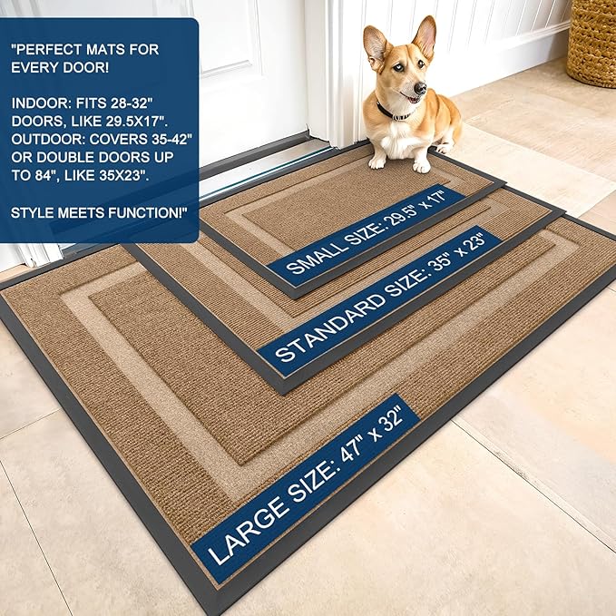 OLANLY Front Door Mat Indoor Outdoor Entrance, Waterproof All-Season, - Image 2