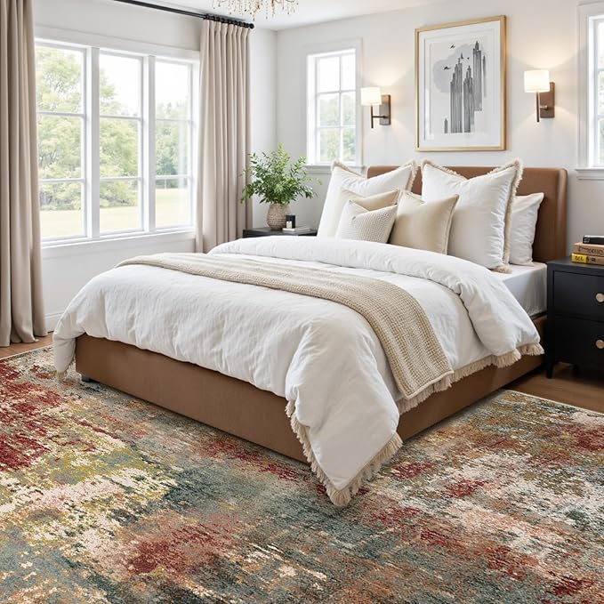 Washable Area Rugs 5'x7' Non-Slip Modern Abstract Soft - Image 2