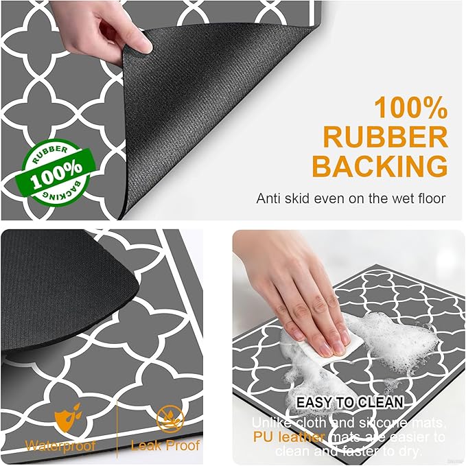 Dish Drying Mats for Kitchen Counter, Waterproof Coffee Mat for Countertop - Image 6