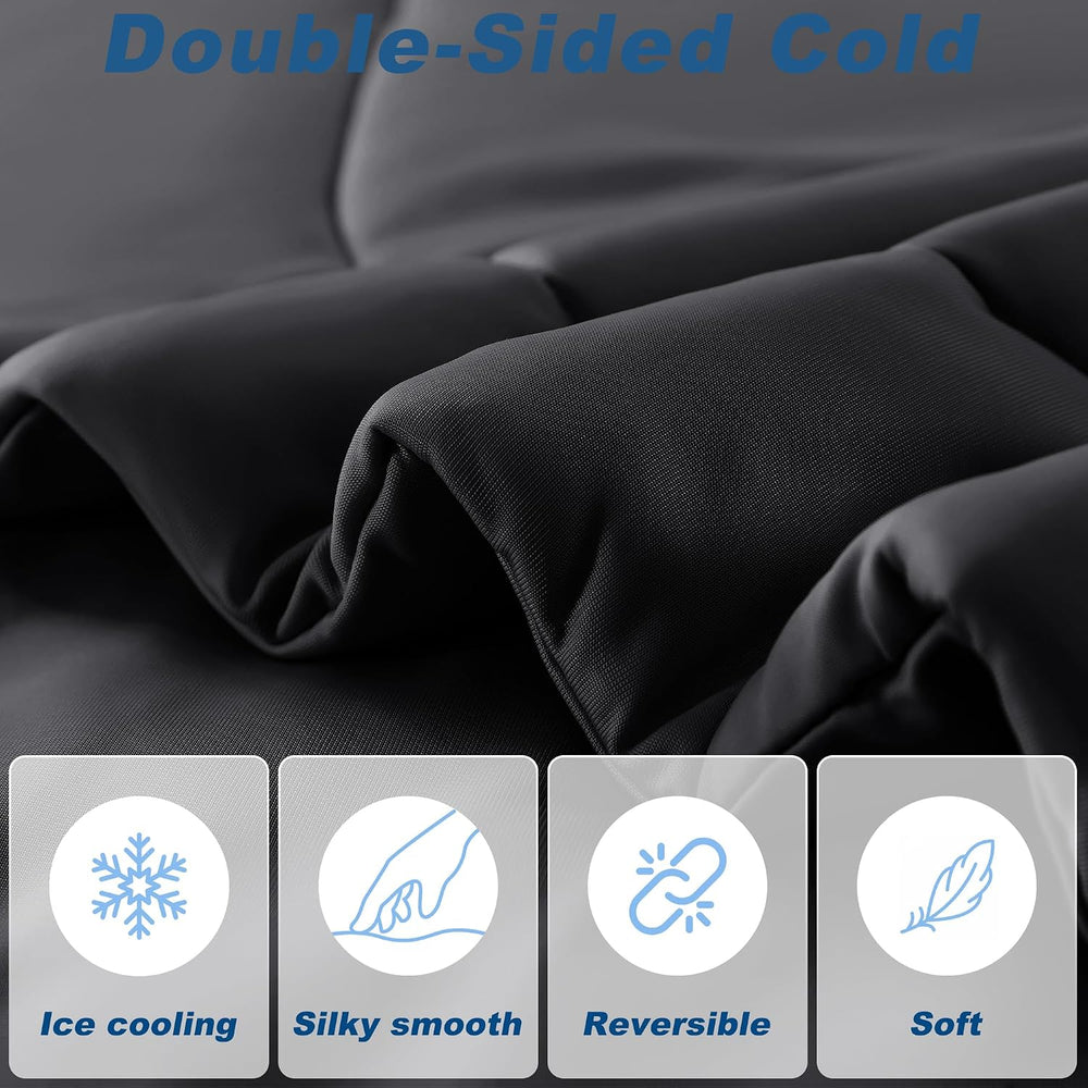 Cooling Comforter Queen Size, Double-Sided Cold Tech Fabric Quilted Bed Comfo...